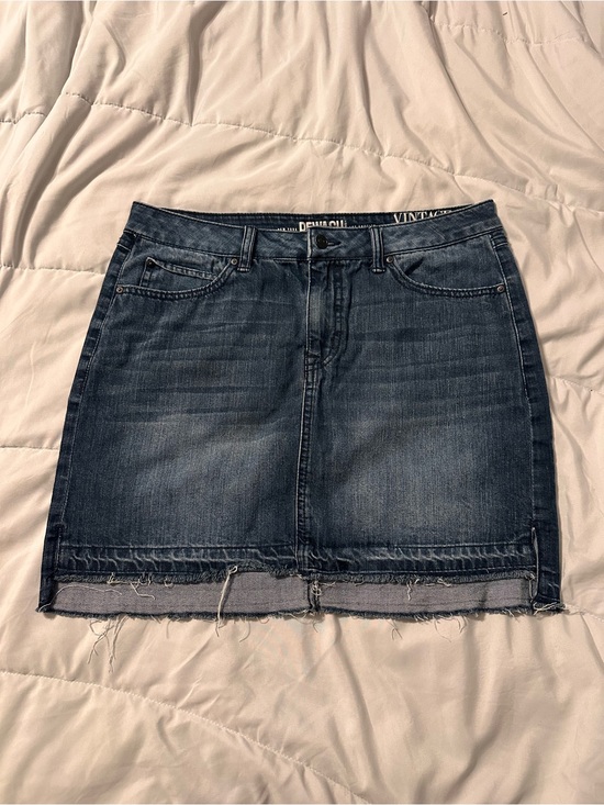 Rewash Dresses & Skirts - Rewash Dark Blue Washed Denim Mini Skirt